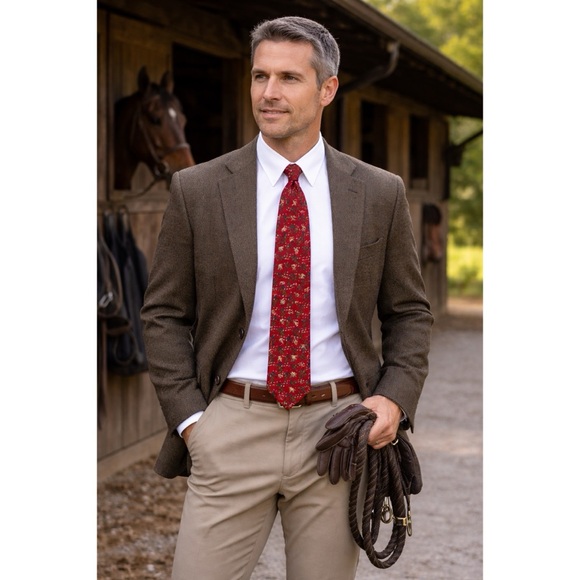 Polo Ralph Lauren Other - Polo Ralph Lauren For Neiman-Marcus Vintage Silk Necktie Tie Horses Equestrian